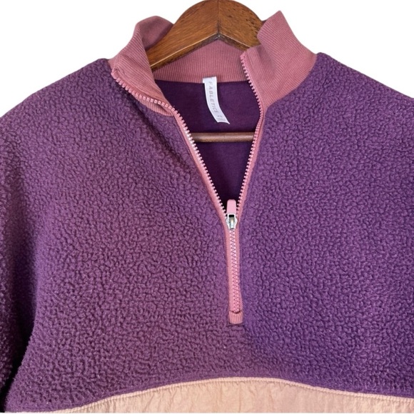 Fabletics Mallory Fleece Pullover Sweatshirt Maroon Woman’s XS - Picture 6 of 14